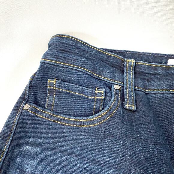 Sam Edelman Bay Flare Trouser Jeans Women 27 Blue Dark Wash High Rise Wide Leg - Picture 7 of 11